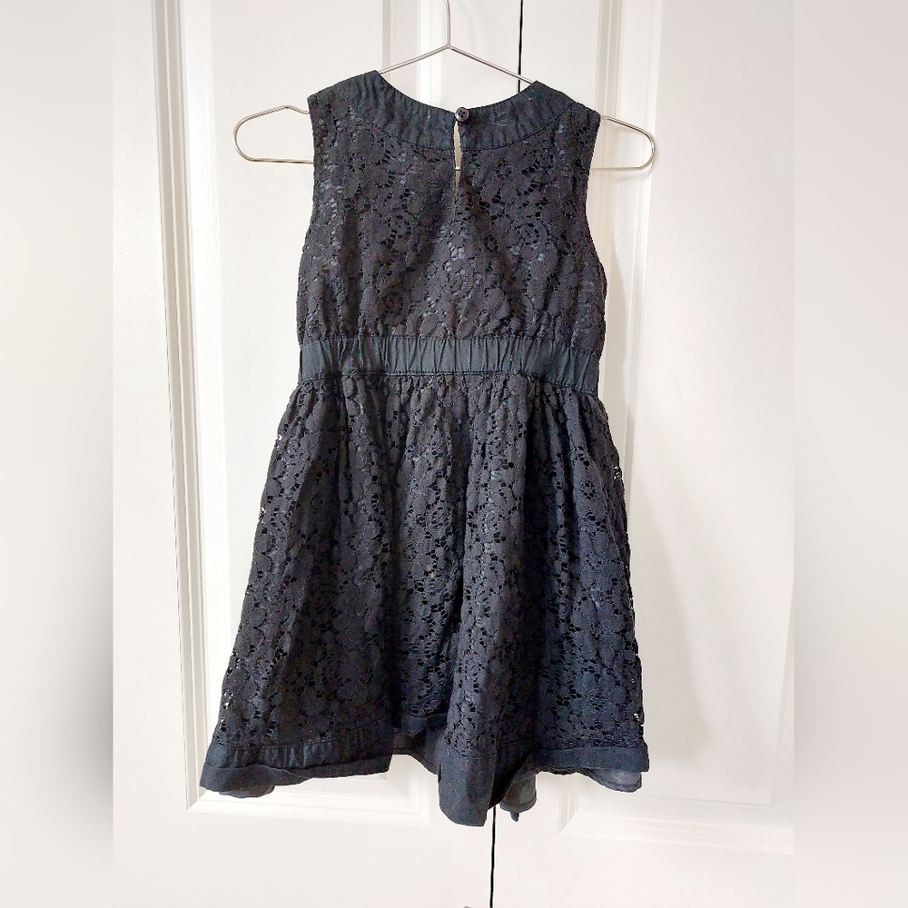 Black‎ Lace Dress Pink Bow Size 3t - Picture 2 of 5